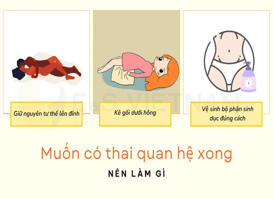 Muốn có thai thì quan hệ xong nên làm gì?