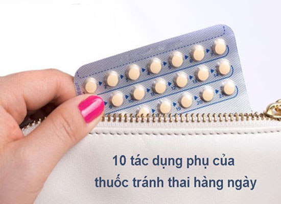 10 Tác dụng phụ của thuốc tránh thai hàng ngày